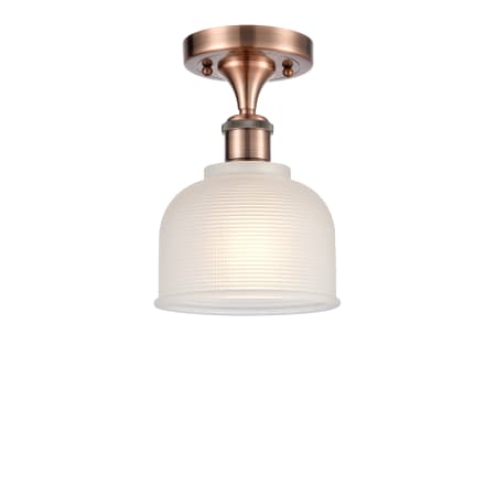 A large image of the Innovations Lighting 516 Dayton Antique Copper / White