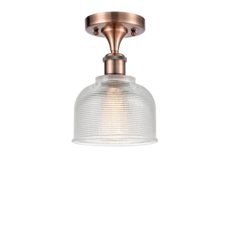 A large image of the Innovations Lighting 516 Dayton Antique Copper / Clear