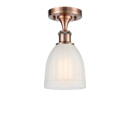 A large image of the Innovations Lighting 516 Brookfield Antique Copper / White