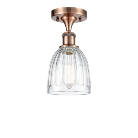 A large image of the Innovations Lighting 516 Brookfield Antique Copper / Clear