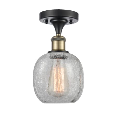 A large image of the Innovations Lighting 516 Belfast Black Antique Brass / Clear Crackle