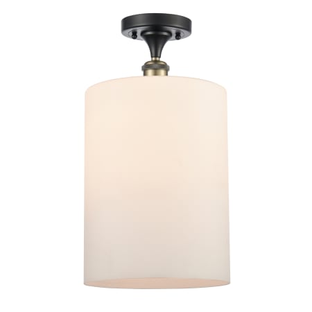 A large image of the Innovations Lighting 516 Large Cobbleskill Black Antique Brass / Matte White