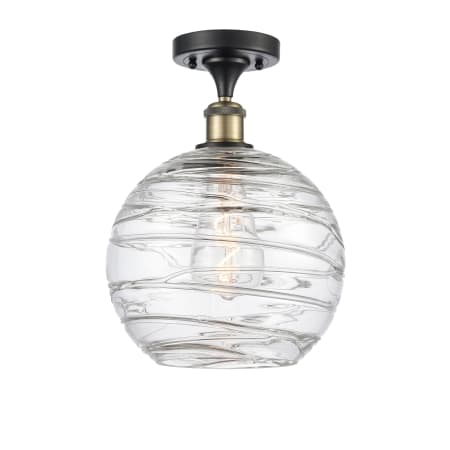 A large image of the Innovations Lighting 516 Large Deco Swirl Black Antique Brass / Clear