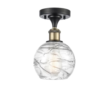 A large image of the Innovations Lighting 516 Small Deco Swirl Black Antique Brass / Clear