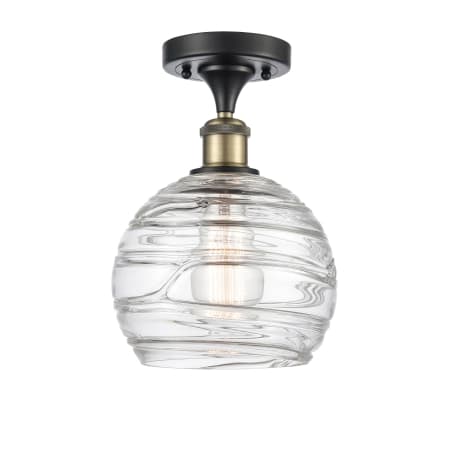 A large image of the Innovations Lighting 516 Deco Swirl Black Antique Brass / Clear