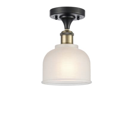 A large image of the Innovations Lighting 516 Dayton Black Antique Brass / White
