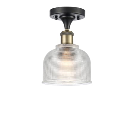 A large image of the Innovations Lighting 516 Dayton Black Antique Brass / Clear