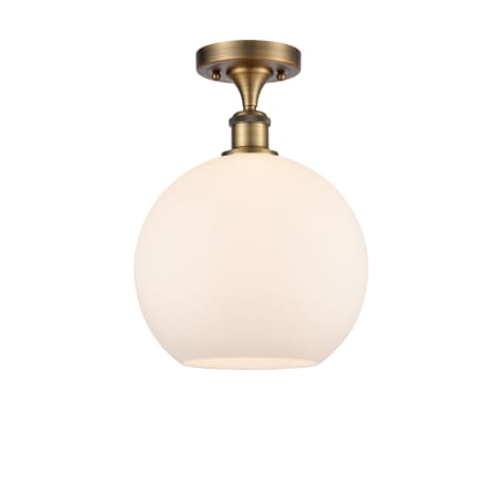 A large image of the Innovations Lighting 516 Large Athens Brushed Brass / Matte White