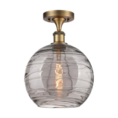 A large image of the Innovations Lighting 516-1C-13-10 Athens Semi-Flush Brushed Brass