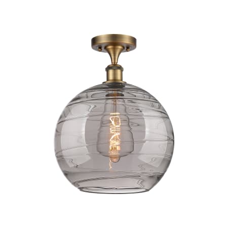 A large image of the Innovations Lighting 516-1C-15-12 Athens Semi-Flush Brushed Brass