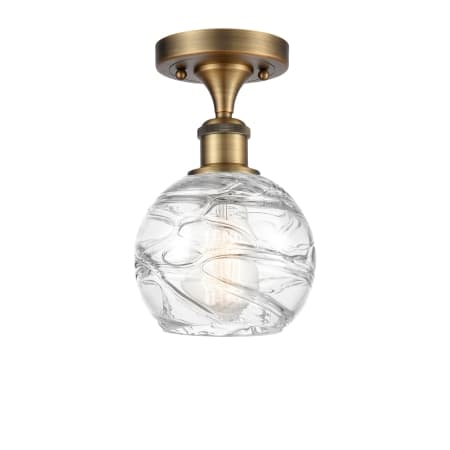 A large image of the Innovations Lighting 516 Small Deco Swirl Brushed Brass / Clear