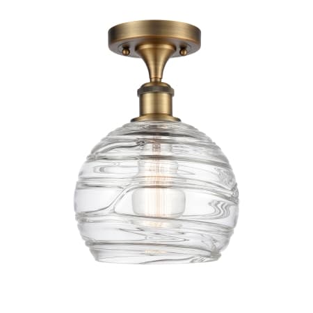 A large image of the Innovations Lighting 516 Deco Swirl Brushed Brass / Clear