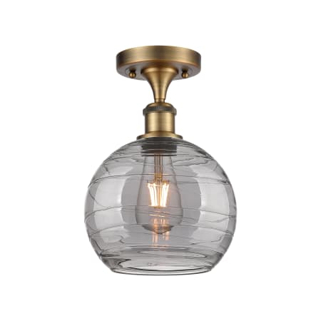 A large image of the Innovations Lighting 516-1C-12-8 Athens Semi-Flush Brushed Brass