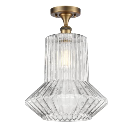 A large image of the Innovations Lighting 516 Springwater Brushed Brass / Clear Spiral Fluted