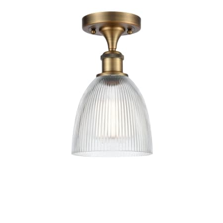 A large image of the Innovations Lighting 516 Castile Brushed Brass / Clear