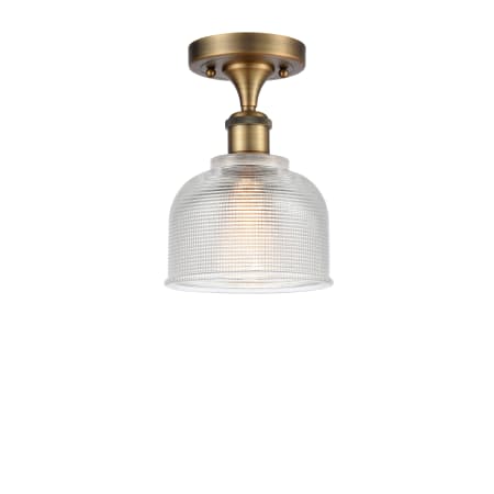 A large image of the Innovations Lighting 516 Dayton Brushed Brass / Clear