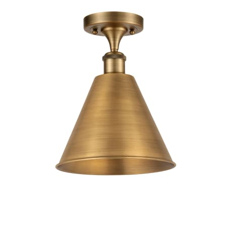 A large image of the Innovations Lighting 516-1C-15-12 Cone Semi-Flush Brushed Brass