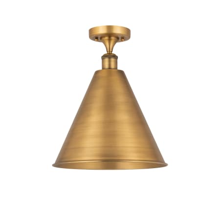 A large image of the Innovations Lighting 516-1C-19-16 Cone Semi-Flush Brushed Brass