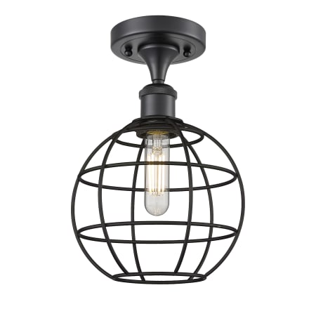 A large image of the Innovations Lighting 516-1C-12-8 Lake Placid Semi-Flush Matte Black / Matte Black