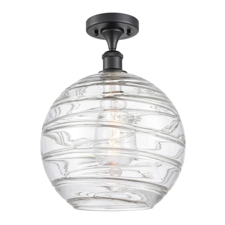 A large image of the Innovations Lighting 516 X-Large Deco Swirl Matte Black / Clear