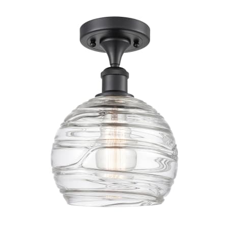 A large image of the Innovations Lighting 516 Deco Swirl Matte Black / Clear