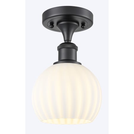 A large image of the Innovations Lighting 516-1C-10-6 White Venetian Semi-Flush Matte Black