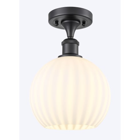 A large image of the Innovations Lighting 516-1C-12-8 White Venetian Semi-Flush Matte Black