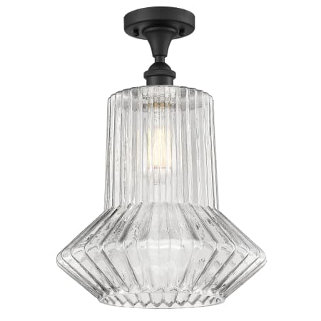 A large image of the Innovations Lighting 516 Springwater Matte Black / Clear Spiral Fluted