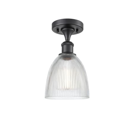 A large image of the Innovations Lighting 516 Castile Matte Black / Clear