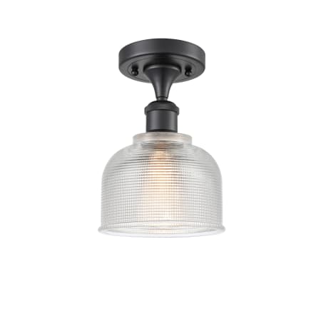 A large image of the Innovations Lighting 516 Dayton Matte Black / Clear