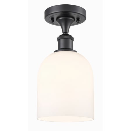 A large image of the Innovations Lighting 516-1C-11-6 Bella Semi-Flush Matte Black / White