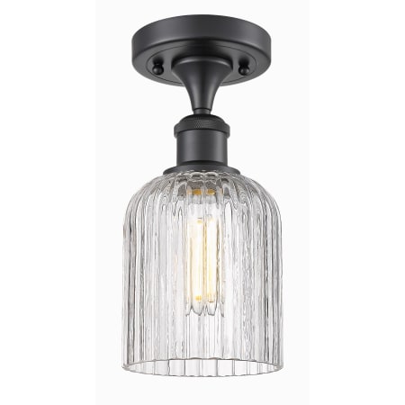 A large image of the Innovations Lighting 516-1C-11-5 Bridal Veil Semi-Flush Matte Black