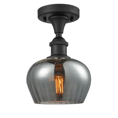 A large image of the Innovations Lighting 516-1C Fenton Matte Black / Plated Smoked