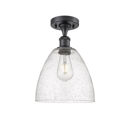 A large image of the Innovations Lighting 516-1C-13-9 Bristol Semi-Flush Matte Black / Seedy