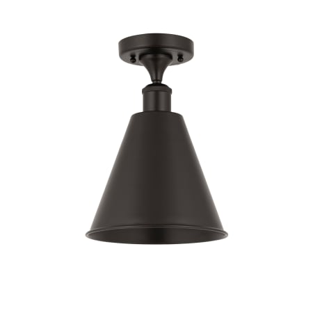 A large image of the Innovations Lighting 516-1C-12-8 Cone Semi-Flush Matte Black