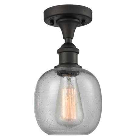 A large image of the Innovations Lighting 516-1C Belfast Oiled Rubbed Bronze / Clear Seedy