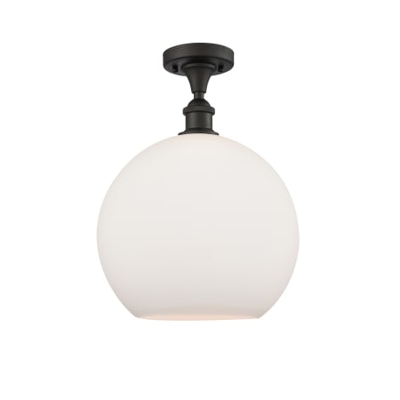 A large image of the Innovations Lighting 516-1C-16-12 Athens Semi-Flush Oil Rubbed Bronze / Matte White