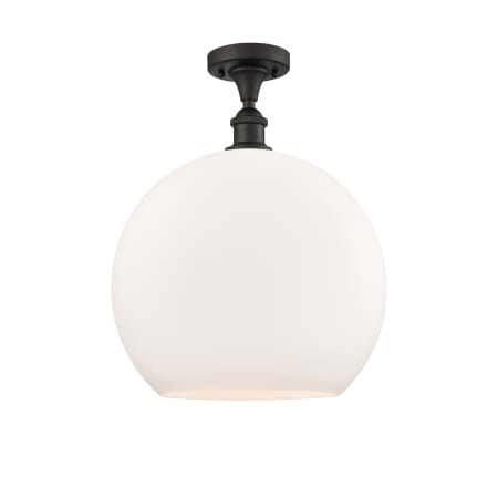 A large image of the Innovations Lighting 516-1C-18-14 Athens Semi-Flush Oil Rubbed Bronze / Matte White