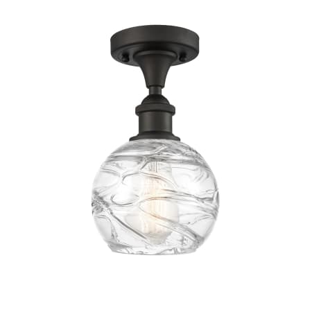 A large image of the Innovations Lighting 516 Small Deco Swirl Oil Rubbed Bronze / Clear