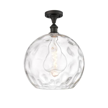 A large image of the Innovations Lighting 516-1C-17-14 Athens Semi-Flush Oil Rubbed Bronze / Clear Water Glass