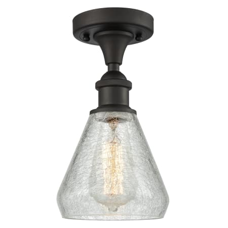 A large image of the Innovations Lighting 516-1C Conesus Oil Rubbed Bronze / Clear Crackle