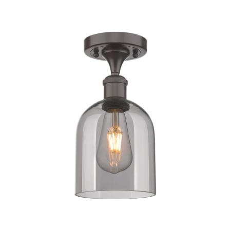 A large image of the Innovations Lighting 516-1C-11-6 Bella Semi-Flush Oil Rubbed Bronze / Smoked