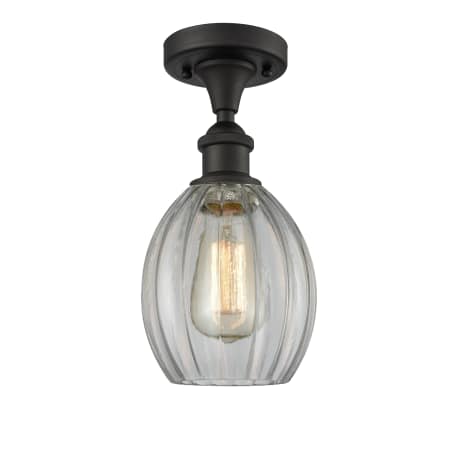 A large image of the Innovations Lighting 516-1C Eaton Oiled Rubbed Bronze / Clear Fluted