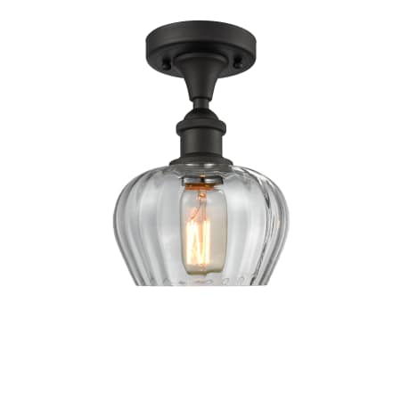 A large image of the Innovations Lighting 516-1C Fenton Oiled Rubbed Bronze / Clear Fluted
