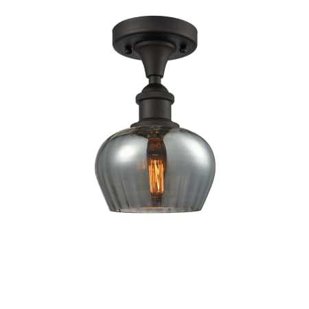 A large image of the Innovations Lighting 516-1C Fenton Oiled Rubbed Bronze / Smoked Fluted