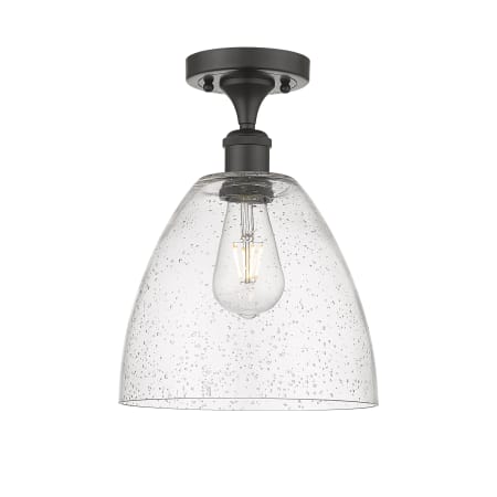 A large image of the Innovations Lighting 516-1C-13-9 Bristol Semi-Flush Oil Rubbed Bronze / Seedy