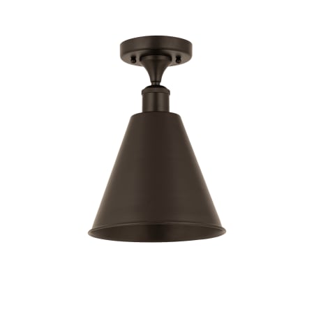 A large image of the Innovations Lighting 516-1C-12-8 Cone Semi-Flush Oil Rubbed Bronze