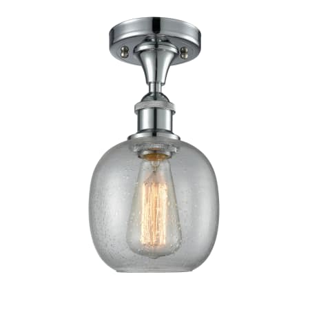 A large image of the Innovations Lighting 516-1C Belfast Polished Chrome / Clear Seedy