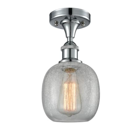 A large image of the Innovations Lighting 516-1C Belfast Polished Chrome / Clear Crackle