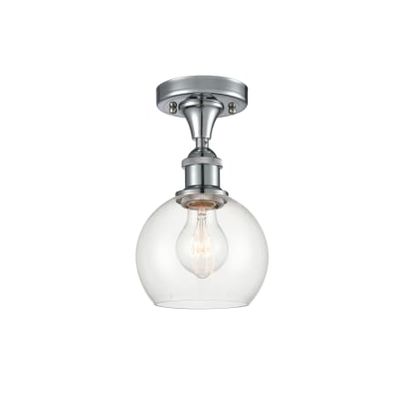A large image of the Innovations Lighting 516-1C-10-6 Athens Semi-Flush Polished Chrome / Clear